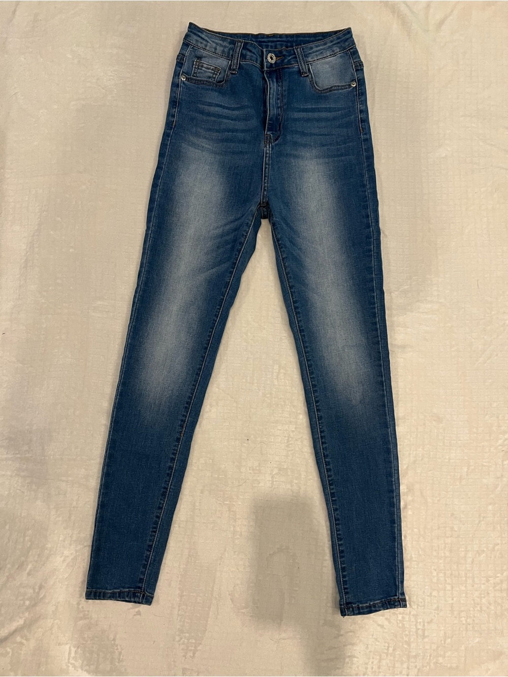 SHEIN Dark Blue High-Rise Skinny Jeans
